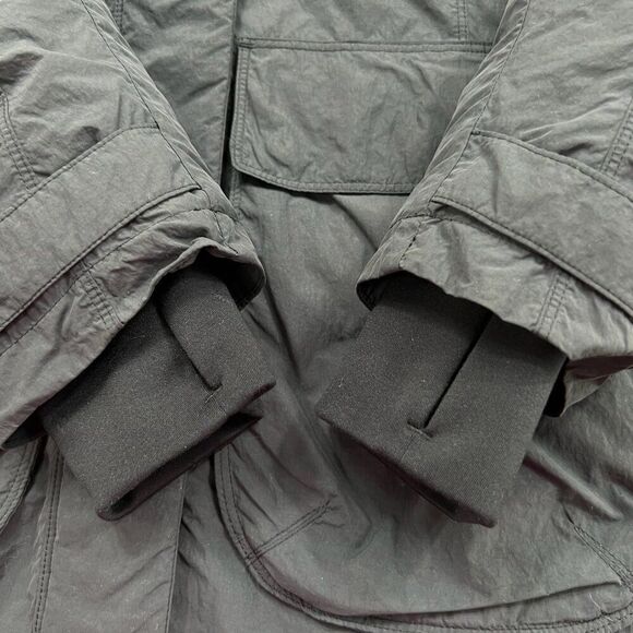 Athleta District Primaloft Faux Fur Hood Jacket Grey Black Size Small - Picture 14 of 15